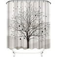 thumbnail image 2 of Tree Shower Curtain Tree and Bird Silhouette Waterproof Bathroom Fabric Shower Curtains 72"x 72" Retro Design Bathroom Decor with Hooks, 2 of 4