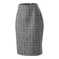 thumbnail image 6 of Pencil Plaid Skirts For Women Fall Winter High Waist Bodycon Knee Length Wool Midi Skirt With Slit Club Basic Leisure Dailywear, 6 of 7