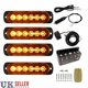 thumbnail image 3 of Ficarrico 4x 6 LED ámbar recuperación luz estroboscópica marcador luz intermitente barra baliza coche 12V, 3 of 5