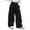 Black, variant on Ruyang Girls Cargo Active Pants with Multiple Pocket Solid Color Sweatpants Elastic Waist Baggy Hip Hop Jogger Trousers