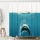 thumbnail image 2 of 1pc Waterproof Shark Pattern Shower Curtain with 12 Hooks - Stylish and Durable Bathroom Decor, 2 of 4