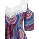 thumbnail image 3 of Talla grande Bohemio Bohemio Sombrero abierto Guipure Insertar Blusa Rosegal Blusas Tallas Grandes, 3 of 5