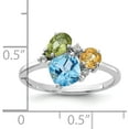 thumbnail image 5 of Sterling Silver Ss Rh Lt.Swiss Blue Topaz/ White Topaz And Peridot Citrine Ringsize 8 (Width 1.74) - Jbsp, 5 of 5