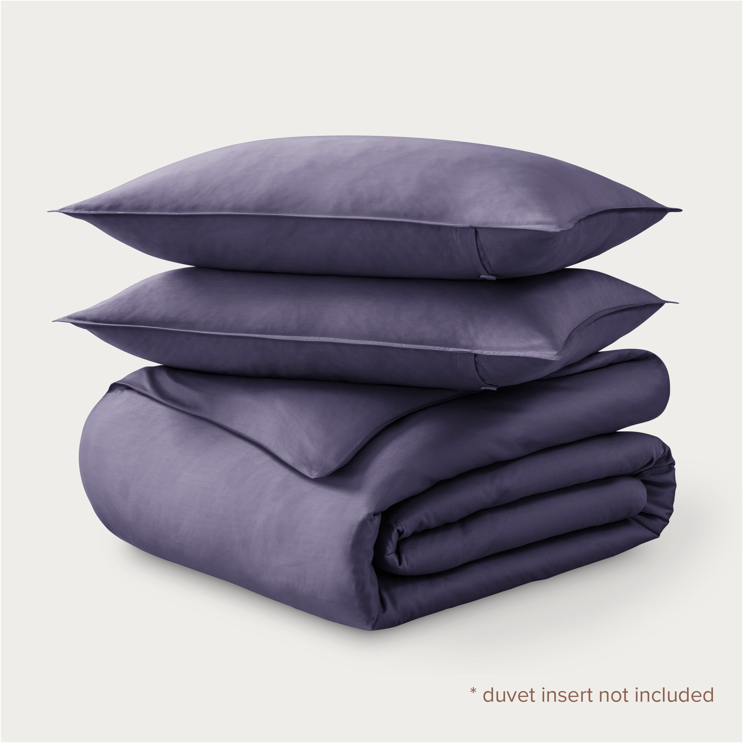 Bare Home Organic Cotton Duvet Cover Set - 400 Thread Count - Sateen Weave - King, Dusty Purple, 3-Pieces