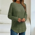 thumbnail image 2 of HAiming Long Sleeve Shirts for Women Tunic Loose Crewneck Pullover Curved Hem Tops Casual Basic Tee, 2 of 6