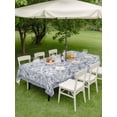 thumbnail image 4 of Outdoor Tablecloth with Umbrella Hole for Patio/Picnic/Party/Camping, Grey Flowers Waterproof Table Cloth Rectangle Table Cover Washable, Spring Floral Farmhouse Retro Art (60"x 120"), 4 of 8