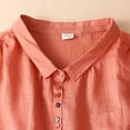thumbnail image 4 of Mittory Women's Cotton Linen Shirts Summer Short Sleeve Mandarin Collar Chinese Frog Button Down Tops Loose Vintage Blouses, 4 of 6