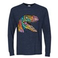 thumbnail image 3 of Dean Russo Raptor Animal Lover Mens Long Sleeve Shirt, Vintage Heather Navy, 3X-Large, 3 of 6