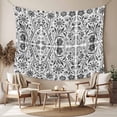 thumbnail image 2 of Black Grey Boho Small Tapestry for Bedroom Wall Hanging Tapestry,Ethnic Tribal Floral Abstract Art Aesthetics Ceiling Backdrop Tapestries Poster Blanket Wall Decor for Living Room 23" x 28", 2 of 8