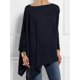 thumbnail image 1 of 2022 camiseta de jersey liso con dobladillo irregular de manga larga para mujer, 1 of 2