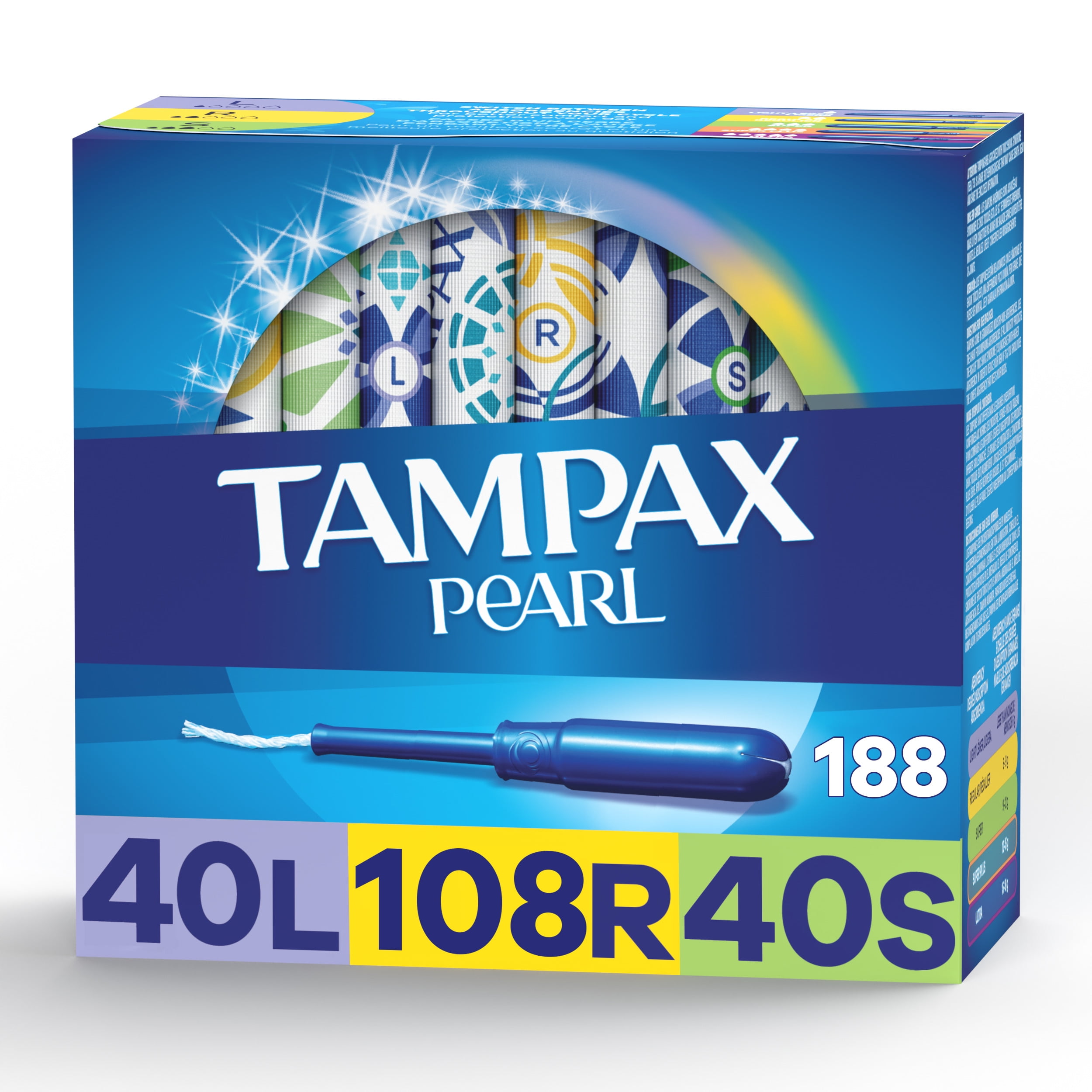 Tampax Pearl Tampons Trio Pack, with LeakGuard Braid, Light/Regular