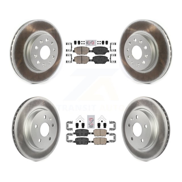 Transit Auto Front Rear Ceramic Pads and Coated Disc Brake Rotors Kit for Car Chevrolet Camaro Without Brembo Calipers KGA-101601