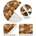 thumbnail image 2 of FMSHPON Brown Mosaic Buffalo Plaid Xmas Christmas Tree Skirt Stand Mat for Holiday Party Decoration Indoor Outdoor 48 inches, 2 of 6