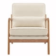 thumbnail image 6 of IVV Linen Upholstered Accent Chair with Solid Wood Frame, Modern Lounge Armchair with Waist Pillow, Comfy Reading Sofa Chair for Living Room Bedroom Small Spaces (Off White), 6 of 9