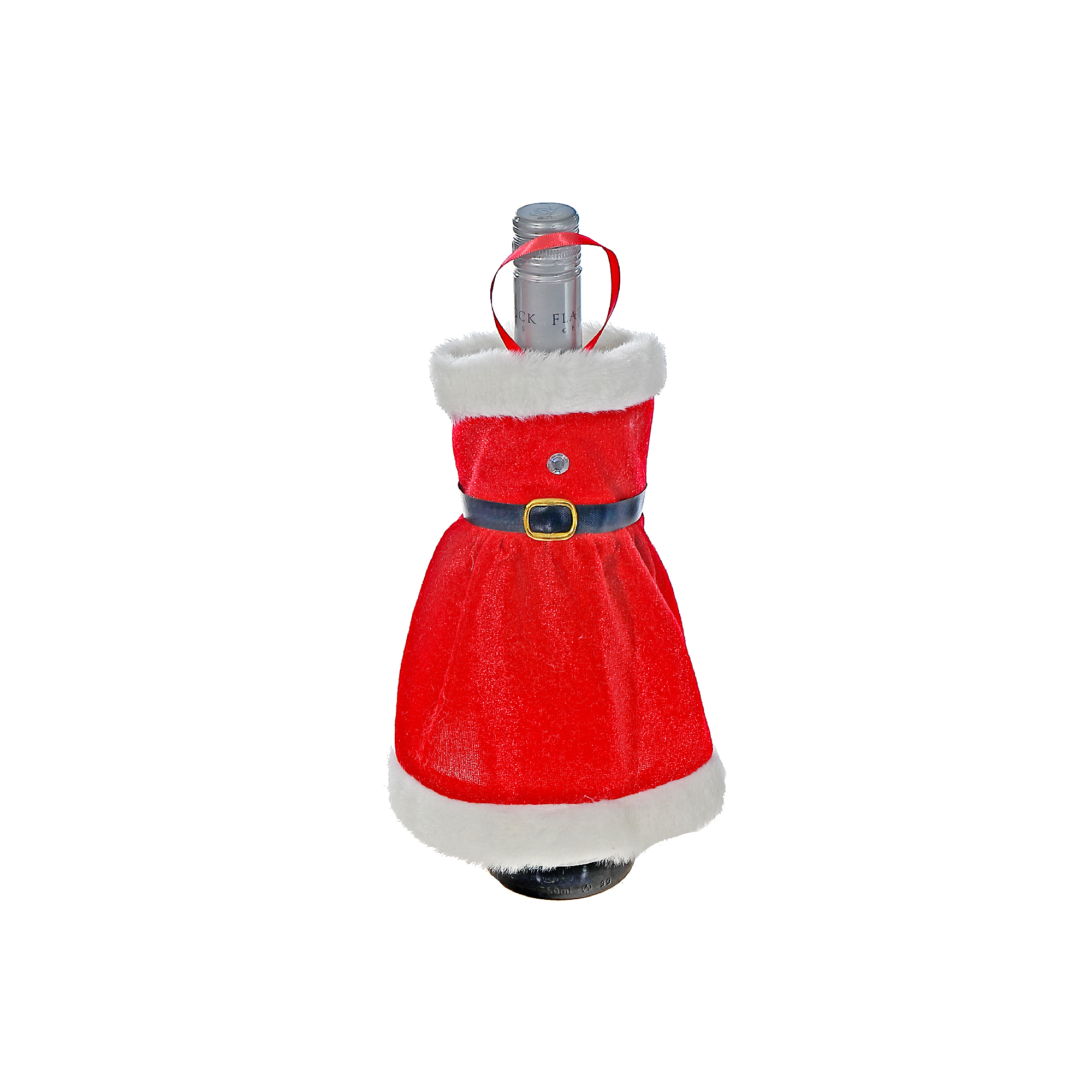 Knitted Fabric Wine Bottle Cover (Mr. & Mrs. Claus (Asstd) - Set of 2