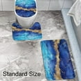 thumbnail image 5 of Dznils Marble Shower Curtain and Bath Rug Set, Modern Fabric Bathroom Curtain Sets, 72" x 72", Blue, 5 of 9