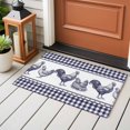 thumbnail image 4 of Farm Animals Front Door Rugs 2x3 ft Graffiti Line Drawing Rooster Hen Farmhouse Plaid Small Rug for Entryway Non Slip Washable Bathroom Door Mat Absorbent Floor Mat for Indoor Entrance, 4 of 9
