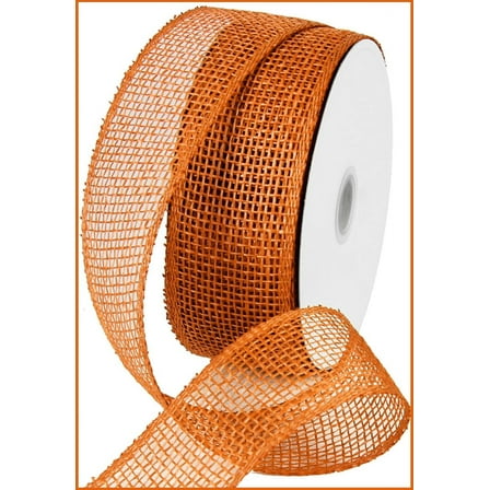 Poly Burlap Mesh Ribbon : Orange - 2.5 Inches x 20 Yards (60 Feet)