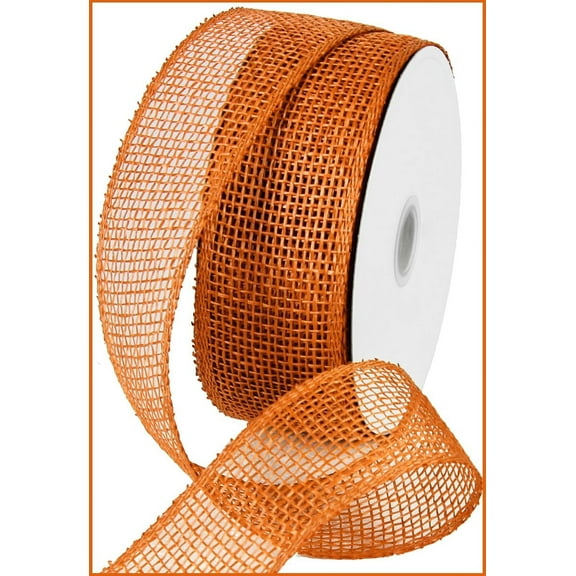 Poly Burlap Mesh Ribbon : Orange - 2.5 Inches x 20 Yards (60 Feet)