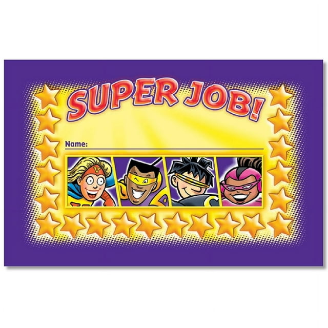 Superheroes Super Job Punch Cards, 36 Per Pack, 6 Packs