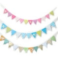 thumbnail image 1 of Juego de 3 decoraciones para fiestas, banderín con bandera triangular de papel colgante para graduación, carnaval, cumpleaños, decoraciones para fiestas de despedida de soltera y bebés, 1 of 6
