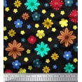 thumbnail image 1 of Soimoi Georgette Viscose Fabric Colorful Flowers Clip Art Decor Fabric Printed Yard 42 Inch Wide, 1 of 1
