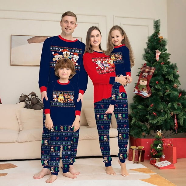 Pijamas de Navidad a juego para la familia, ropa de dormir para adultos, padre, madre, niños, mamá e hija, hijo, traje de bebé niña