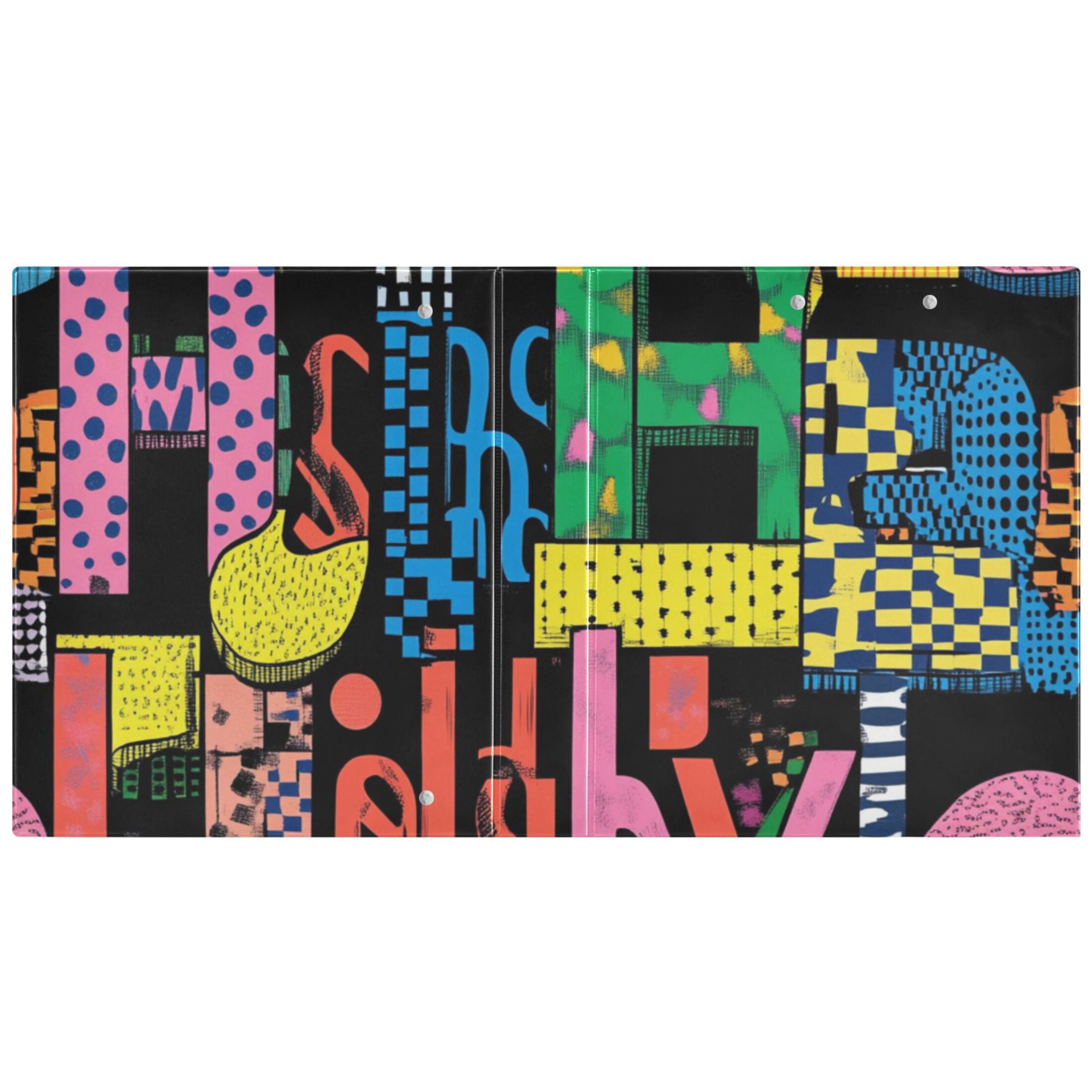 Letters Colorful 3 Ring Binders 1.5 inch Hardcover File Folders with Interior Pockets A4 Size Organizer for School Office Hospital