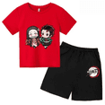 thumbnail image 3 of Conjunto de camiseta y pantalones cortos con estampado de Kamado Nezuko de Demon Slayer para adolescentes y niños, ropa de manga corta para niños y niñas, 3 of 5