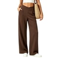 thumbnail image 5 of Dagugfen Athletic Pants for Women Loose Fitted Elastic Waist Stretchy Breathable Full Length Gym Workout Pants(S,Coffee), 5 of 6