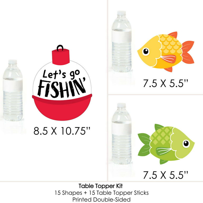 Big Dot of Happiness Funny Let's Go Fishing - Fish Themed Birthday Party or  Baby Shower Photo Booth Props Kit - 10 Piece