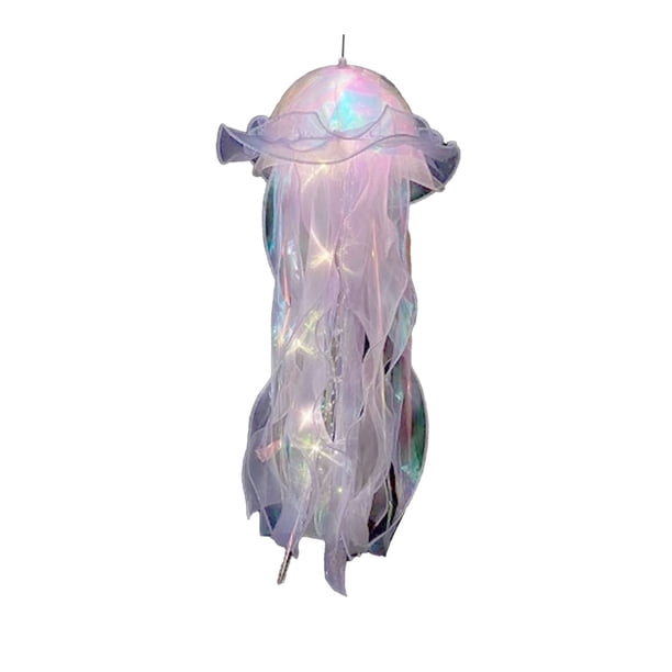 Lámpara de medusa portátil luminosa con forma de medusa, luz nocturna creativa para decoración del hogar, color morado