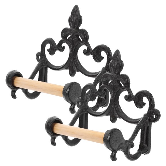 WORGEOUS  2 Pcs Paper Towel Holder Braid Clips Gold Product Thing Decor Black