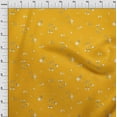 thumbnail image 3 of oneOone Cotton Silk Yellow Fabric Leaves & Flowers Floral Craft Projects Decor Fabric Printed By The Yard 42 Inch Wide, 3 of 4