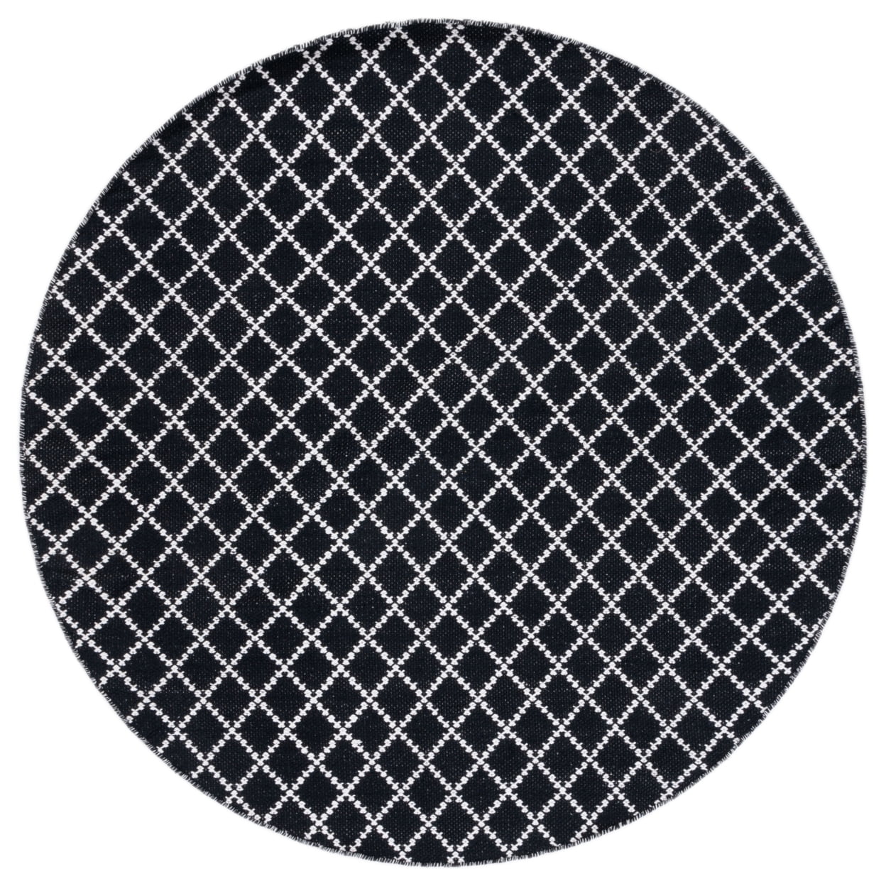 SAFAVIEH Montauk Jolyon Diamond Cotton Area Rug, Black/Ivory, 6' x 9'