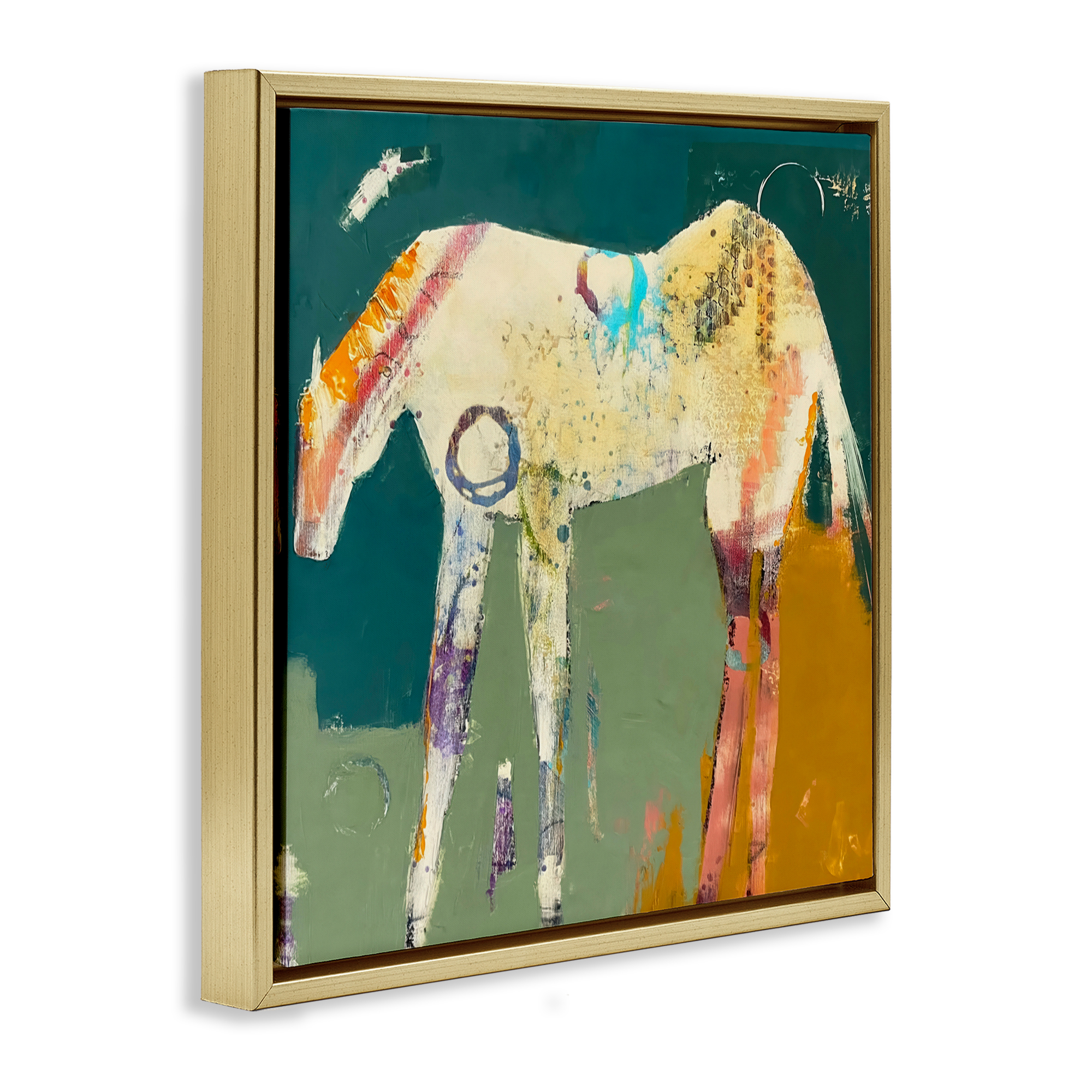 Into The Mystic Horse Gold Framed Floater Canvas Wall Art, design by Dianna Fritzler