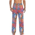 thumbnail image 4 of FREEAMG Hippie Mandala Pattern Pajama Pants for Men, Men's Separate Bottoms, Pure Cotton Comfortable Lounge Pants?553?, 4 of 7