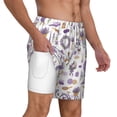 thumbnail image 3 of Picia Lavender Flowers pattern Mens Swim Trunks with Compression Liner Stretch Beach Shorts Quick Dry with Zipper Pockets No-Chafing Board Shorts-X-Large, 3 of 9