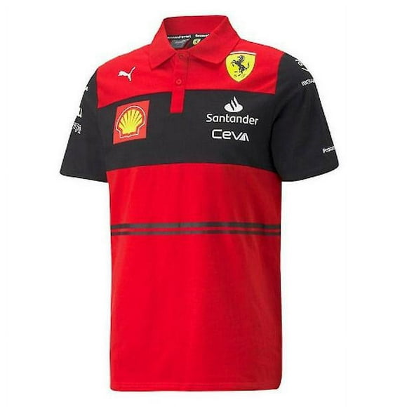 F1 Ferrari Racing Suit Leclerc Red Short-sleeved Polo Shirt Summer Men's Clothes Overalls-COLOR:XL