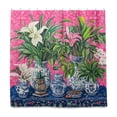 thumbnail image 2 of Yayeee Shower Curtain with Hooks 72"x72" Waterproof Fabric Bathroom Hanging Decor, White Vibrant Flowers, 2 of 5