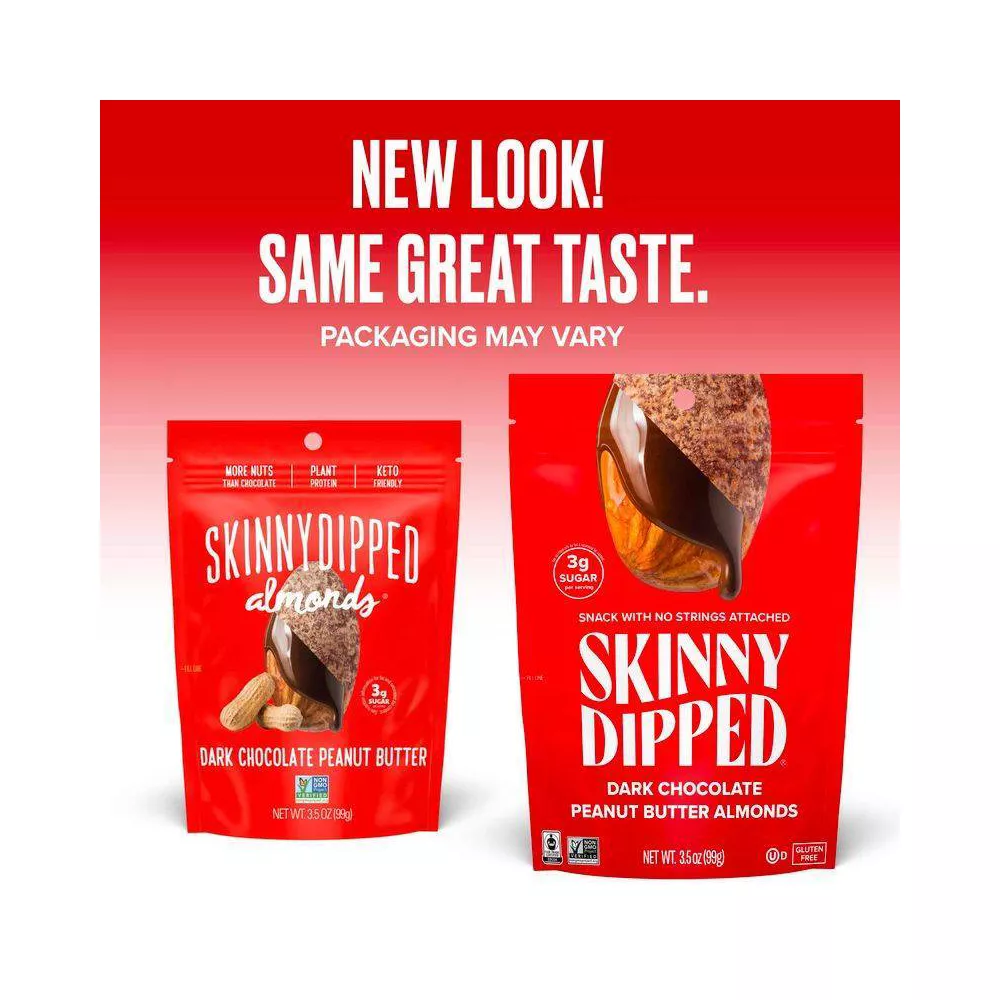 Pack of 10, Skinnydipped Dark Chocolate Peanut Butter Almonds, 3.5 oz