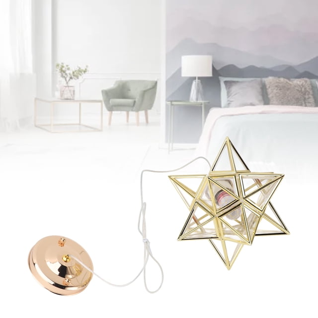Luz De Colgante De Estrella De Moravia, Lámpara Colgante De Estrella De Techo Estrella De Moravia Con Bombilla E26 De Temperatura De 3 Colores Ajustable, Para La Sala De Estar De