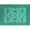 thumbnail image 1 of Ahgly Company Indoor Rectangle Oriental Turquoise Blue Industrial Area Rugs, 8' x 10', 1 of 4