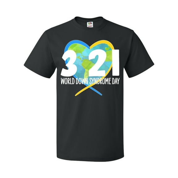 Inktastic 3 21 World Down Syndrome Day with Heart Shaped Earth T-Shirt