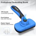thumbnail image 2 of Cepillo autolimpiante para deshedding de mascotas Dipoo Blue, 2 of 7