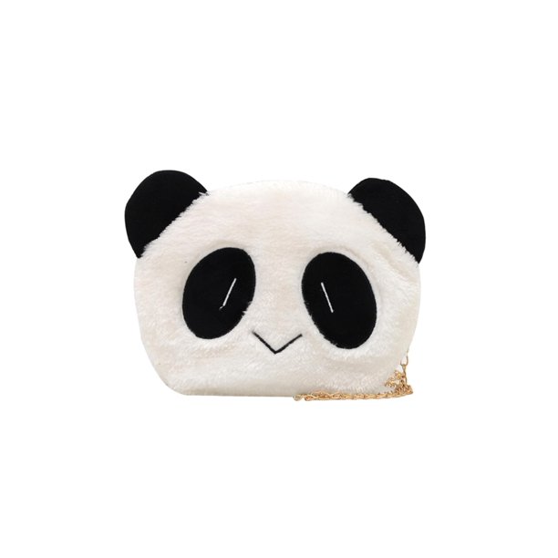 Cute Panda Crossbody Bag Kids Cadena Felpa Bolsos Hombro Monedero Pequeño (B)