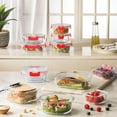 thumbnail image 6 of 24 Piece Glass Storage Containers with Lids - Airtight, Leak Proof, Dishwasher Safe, Glass Tupper Ware Sets with Lids, Food Storage Containers, Meal Prep Containers, Gray, 6 of 7