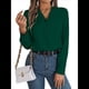 thumbnail image 2 of Blusa Plisada de Larga con Cuello en V para Mujer, Ideal para Oficina Verde M, 2 of 8
