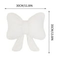 thumbnail image 2 of White Bow Pillow, Soft Bow Decorative Pillows with Faux Rabbit Fur, Velvet Cute 12" Bow Throw Pillows, Aesthetic Home Decor Bow Shaped Plush Pillow Cushions for Bedroom Sofa Couch, 2 of 5