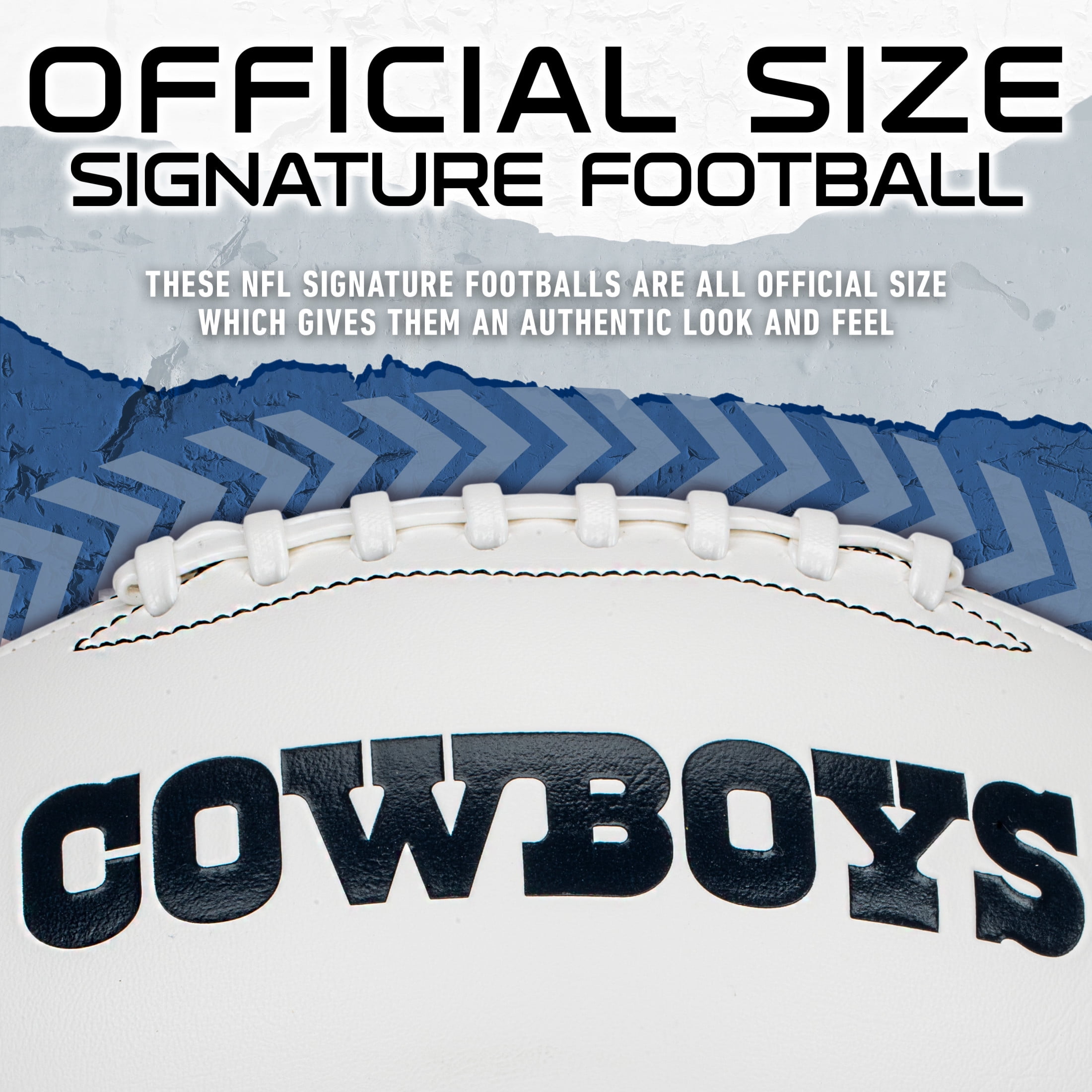 Franklin Sports NFL Dallas Cowboys Autograph Football - Official Size White Panel Souvenir Football for Autographs + Signatures - NFL Team Fan Shop Memorabilia Football for Display